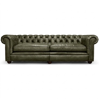 Elegante Wohnzimmer Couch Viersitzer Chesterfield Leder Stoff Couchen
