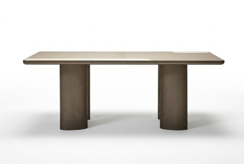Eleganter Beigefarbener Esstisch aus Holz in Modernem Design