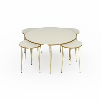 Eleganter Beistelltisch aus Holz in Beige mit modernem Design