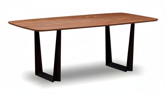 Eleganter brauner Esstisch aus Holz für gemütliche Essbereiche