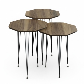 Eleganter Brauner Holz-Beistelltisch für Wohnzimmer und Schlafzimmer