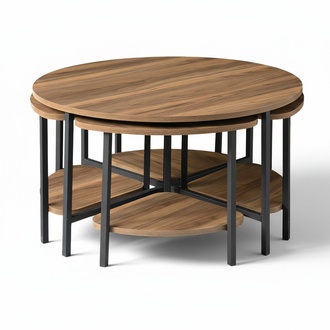 Eleganter brauner Holztisch mit modernem Design