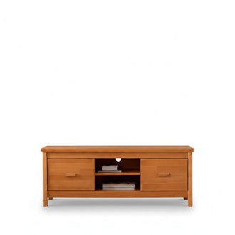 Eleganter Brauner TV-Ständer Wohnzimmer Lowboard Holz Schubladentisch