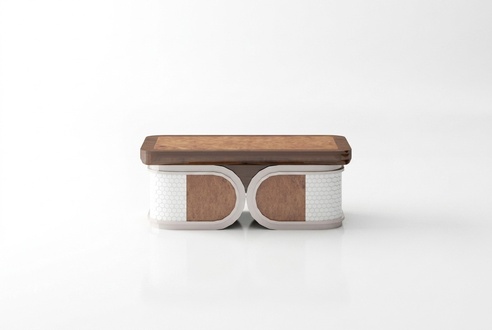 Eleganter Couchtisch aus Holz in warmem Braun für modernes Wohndesign