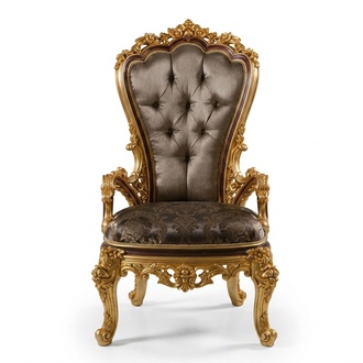Eleganter Goldener Holzstuhl im modernen Design