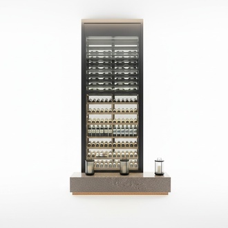 Eleganter schwarzer Weinschrank aus Edelstahl mit moderner Design