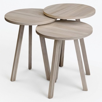 Elegantes Beiges Holz Couchtisch-Set in Modernem Design