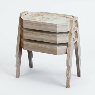 Elegantes Beiges Holz Couchtisch-Set Modern Wohnzimmermöbel
