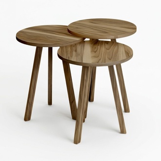 Elegantes braunes Holz Couchtisch-Set im stilvollen Design