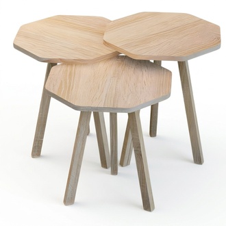Elegantes braunes Holz Couchtisch-Set im modernen Stil