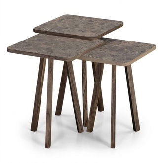 Elegantes braunes Holz Couchtisch-Set im modernen Design
