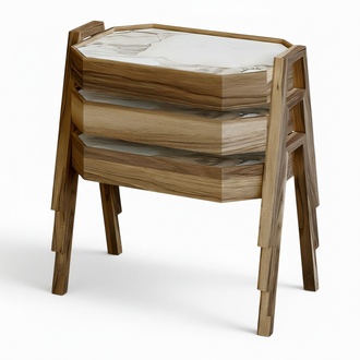Elegantes braunes Holz Couchtisch-Set modern stilvoll