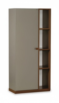 Elegantes graues Bücherregal aus Holz im modernen Design