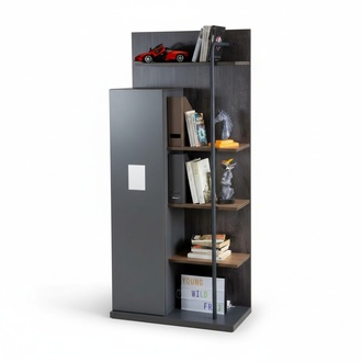 Elegantes graues Holz Bücherregal im modernen Design