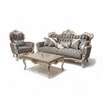 Elegantes Sofa mit Sessel Sofagarnitur Grau Relax 2tlg Wohnzimmer Möbel