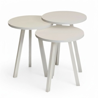 Elegantes weißes Holz Couchtisch-Set modern und stilvoll