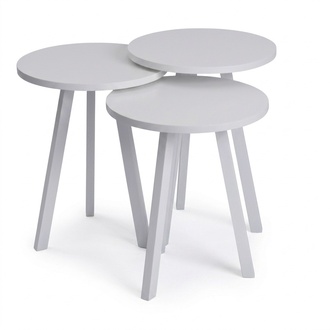 Elegantes weißes Holz Couchtisch-Set im modernen Stil