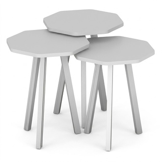 Elegantes weißes Holz Couchtisch-Set modern und vielseitig