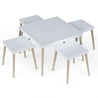 Elegantes weißes Wohnzimmer-Set aus Holz mit modernem Design