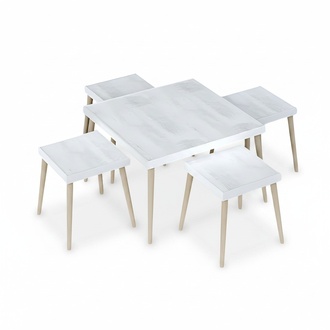 Elegantes weißes Wohnzimmer-Set aus Holz und MDF