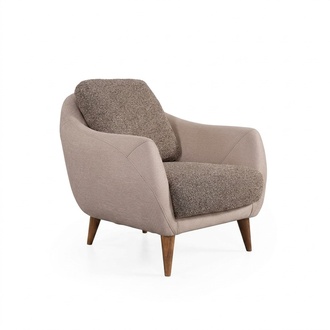 Elegantes Wohnzimmer Grau 1 Sitzer Sofa Design Textil Sessel Couch Neu