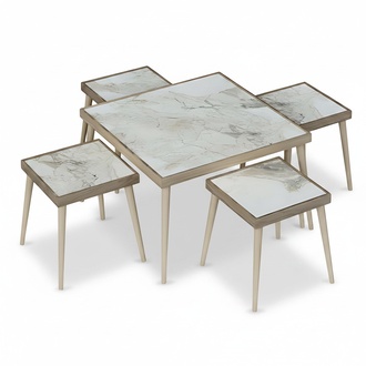 Elegantes Wohnzimmer-Set in Grau aus Holz und MDF