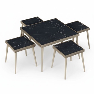 Elegantes Wohnzimmer-Set Schwarz Holz Modern