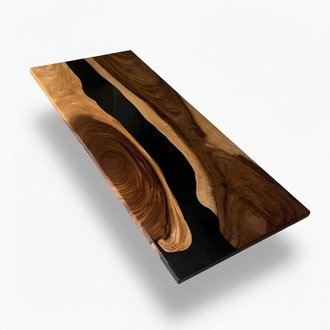Epoxid harz esstisch echtes holz massive möbel wasserfall epoxy tisch