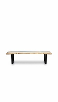 epoxid harz esstisch echtes holz massive möbel wasserfall epoxy tisch 250x60cm