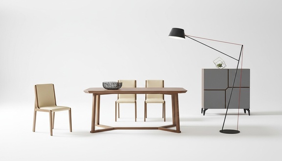 Ess Tisch + 3 Stühle Konferenz Tische Büro Holz Zimmer Design Stuhl Set
