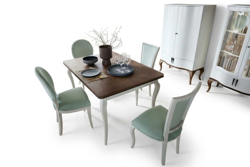 Essgarnitur Essgruppe Esstisch 4x Stühle Holzmöbel Stilvoller Komplett Set 5tlg