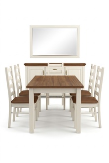 Esstisch 4x Stühle Esszimmer Garnitur 6tlg. Set Anrichte Tisch Stuhl Tische Holz