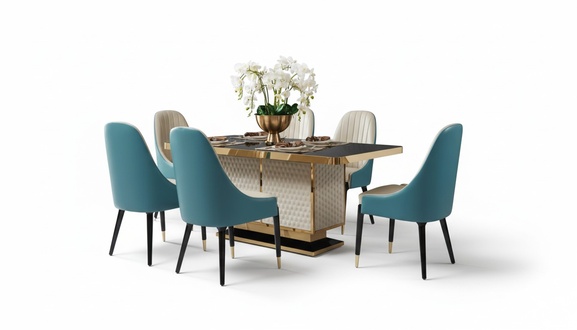 Esstisch 6x Stühle Stuhl Esszimmer Set Essgruppe Moderne Möbel Tisch Tische Neu