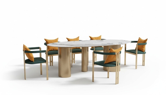 Esstisch 6 Stühle Modern Design Möbel Luxus Esszimmer Tisch Stuhl Gruppe 7tlg