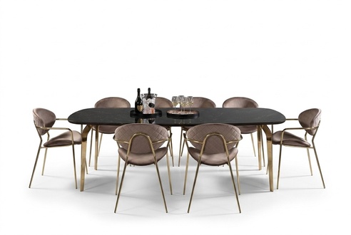 Esstisch Design Möbel Italien Luxus Esszimmer Tisch Esstische Marmor Edelstahl