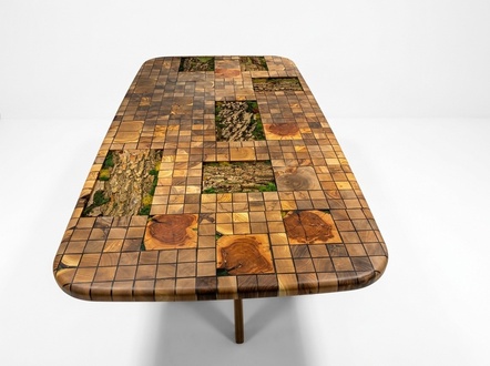 Esstisch Epoxidharz Esszimmertisch Mosaik Tisch 90 cm Holz Braun