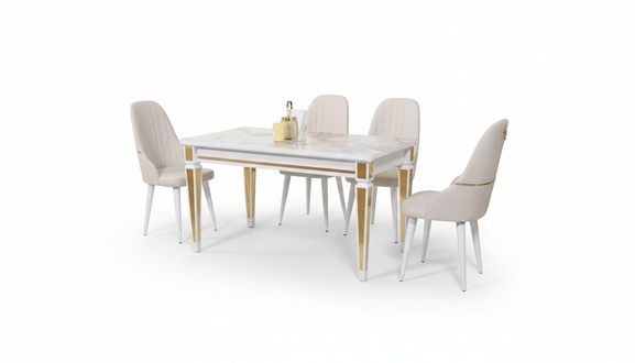 Esstisch Essgarnitur Esszimmer Set Sitzmöbel Set 4 Stühle 5tlg