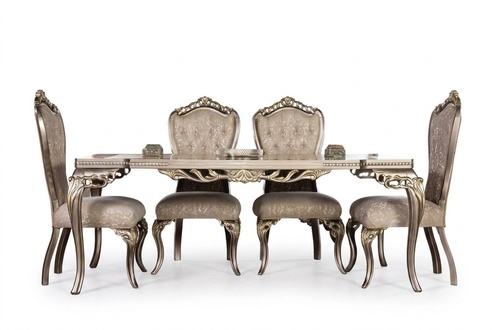 Esstisch Essgruppe Holz Tisch Stuhlgruppe 4x Lehnstuhl Set Holz Barock