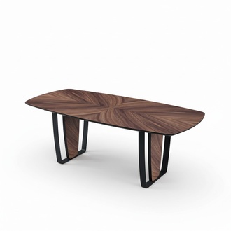 Esstisch Esszimmer Tisch Holztisch Tisch Braun Metall Esszimmermöbel