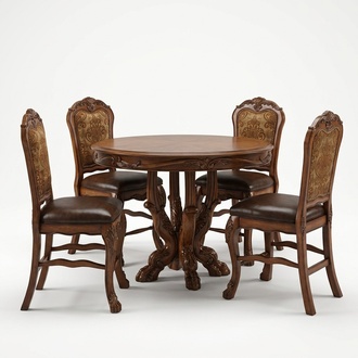 Esstisch Garnitur Stuhl Set 4 Stühle Tisch Esstische Tische Esszimmer Set Rund