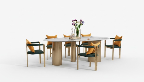 Esstisch Gruppe Essgarnitur Tisch 4x Lehn Stühle Möbel Esszimmer Tische Leder