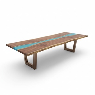 Esstisch River Tisch Echtes Holz Flusstisch 260x100 Massive Tische Epoxidharz