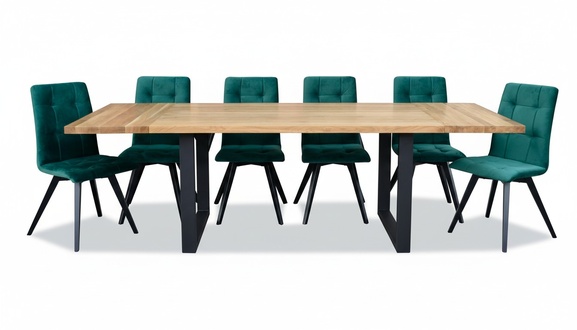 Esszimmer Design Möbel Stuhlgruppe Tisch + 6 Lehn Stühle 7 tlg. Set Garnitur Neu