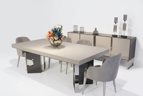 Esszimmer Design Set 6 tlg Design Esstisch mit 4х Stühle Modern Sideboard