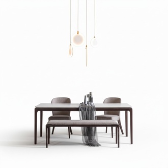 Esszimmer Esstisch Luxus Möbel Design Material Holz Moderner grau