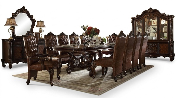Esszimmer Komplett Garnitur Tisch Anrichte 10x Stuhl Set Vitrine Barock 14 tlg.