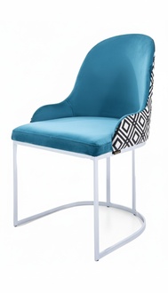 Esszimmer Moderne Design Textil Blau Lehnstuhl Stuhl Armlehne Polsterstuhl Luxus