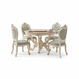 Esszimmer Set 7tlg Holz klassische Möbel Esstisch + 6х Stühle Luxus neu