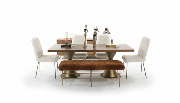 Esszimmer Set Esstisch 4x Stühle Sitzbank Modern Set Luxus Essgruppe