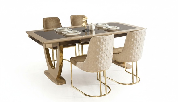 Esszimmer Set Garnitur Esstisch Tisch 4x Lehnstühle Stuhl Sets Garnituren 5tlg